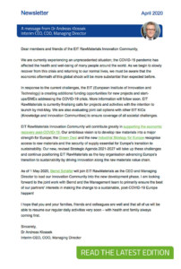 EIT RawMaterials Newsletter April 2020